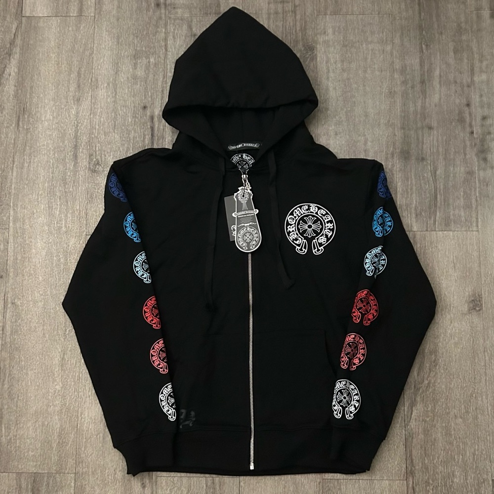Authentic❗️Chrome Hearts x CDG Multicolor Horseshoe Logo Zip Up